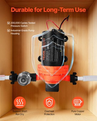 Pompa Acqua a Membrana 12 V per Camper 15,1 L/min