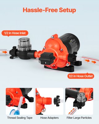 Pompa Acqua a Membrana 12 V per Camper 15,1 L/min