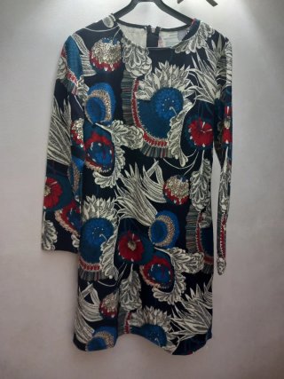 Vestido estampado floral manga larga