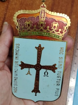 Chapa Cruz Asturias Moto Vespa Antigua