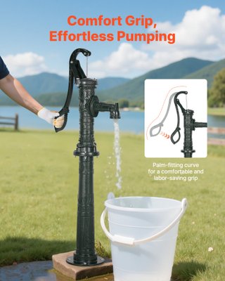 Pompa Manuale per Pozzo in Ghisa Verde Antica