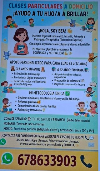 Se ofrece maestra para dar clases, cuidar niños ,