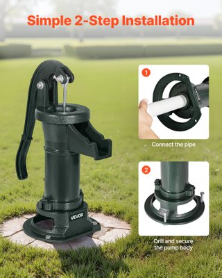 Pompa Manuale da Pozzo in Ghisa Stile Antico Verde
