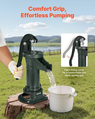 Pompa Manuale da Pozzo in Ghisa Stile Antico Verde