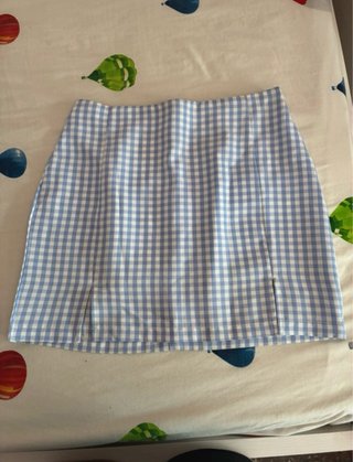 Falda cuadros con aberturas
