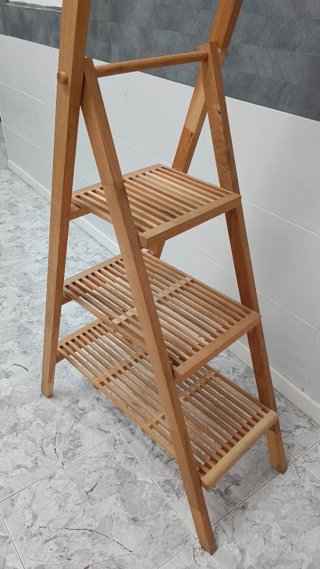 Estantería Escalera Madera natural 3 Peldaños