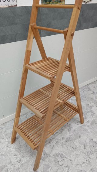 Estantería Escalera Madera natural 3 Peldaños