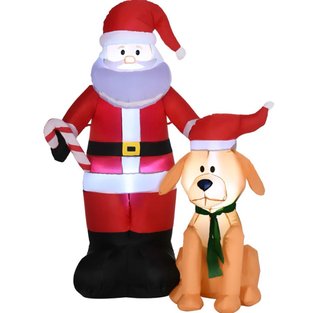 Papa Noel Hinchable con Perro (LOTE)