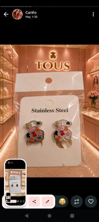 Conjunto Tous Collar y Pendientes Oso