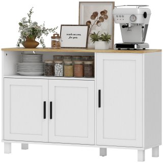 Credenza Cucina Bianca con 2 Ante Ammortizzate