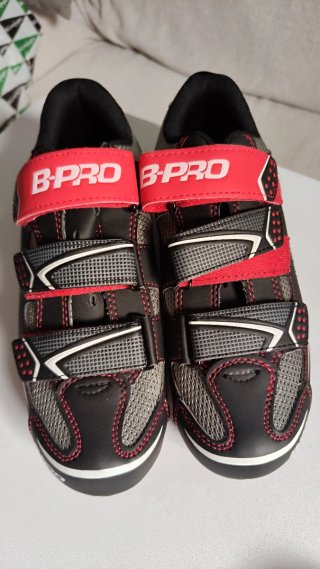 Zapatillas spinning B-PRO mujer negras y rojas