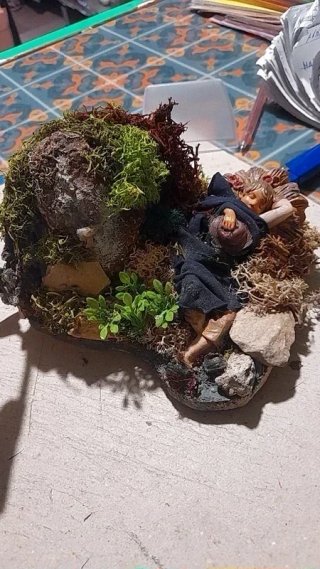 Pastore dormiente con movimento per presepe