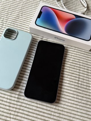iPhone 14 Plus Azul + Funda y Cable