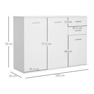 Credenza Moderna con 3 Armadietti e 2 Cassetti