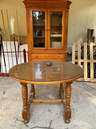 Aparador y Mesa de Madera Maciza