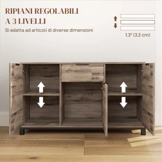 Credenza Industriale con Cassetto e 3 Armadietti