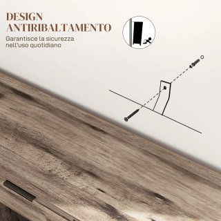 Credenza Industriale con Cassetto e 3 Armadietti