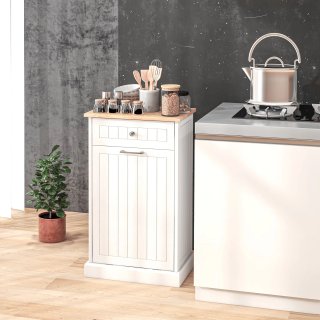 Credenza Cucina con Cassetto e Bidoni 38 L Bianco