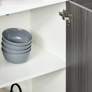 Mobiletto Multiuso Grigio 2 Cassetti 2 Armadietti