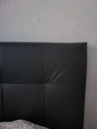 Cabecero polipiel marrón oscuro cama matrimonio