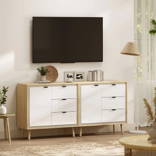 Credenza Moderna con 3 Cassetti in Bianco Lucido