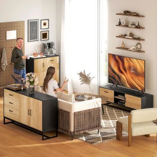Credenza Moderna con 3 Armadietti e 2 Cassetti