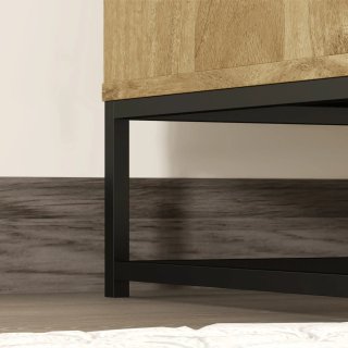Credenza 2 Livelli in Legno e Acciaio 80x40x78 cm