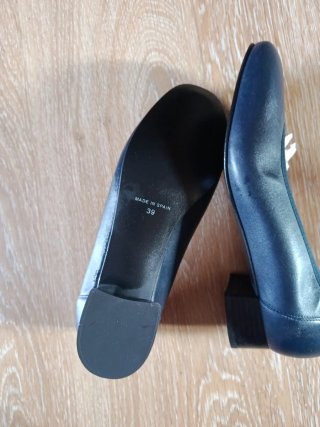Zapatos cuero Iturri Azul Marino Tacón 3cm
