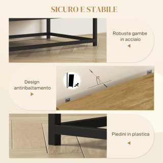 Credenza Moderna 2 Cassetti Marrone 80x40x78 cm