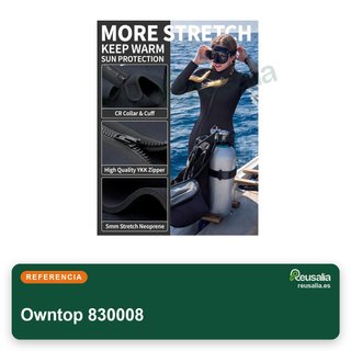 Owntop traje neopreno 5mm cremallera frontal