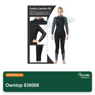 Owntop traje neopreno 5mm cremallera frontal