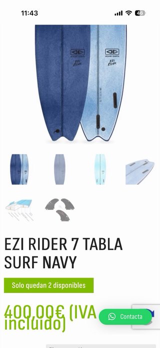 Tabla de Surf Ocean & Earth 7 pies + funda calceti