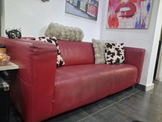 Sofá de 2 plazas rojo vino