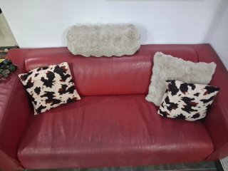 Sofá de 2 plazas rojo vino