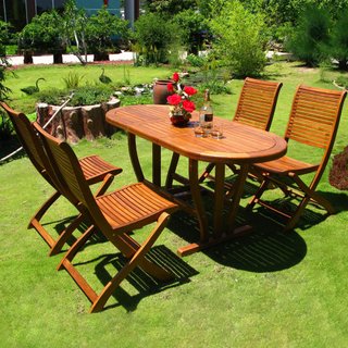 Tavolo da Giardino Allungabile Ovale Legno Acacia