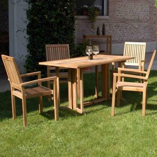 Tavolo da Giardino Pieghevole 150x80cm Legno Teak