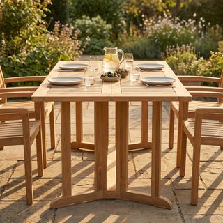 Tavolo da Giardino Pieghevole 150x80cm Legno Teak