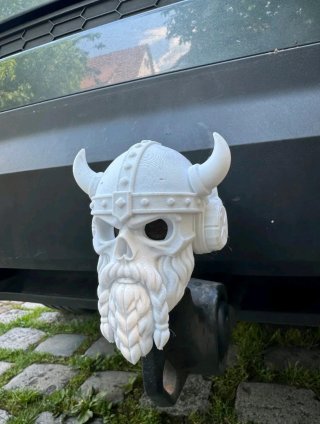 Cubre Bola de Remolque Calavera Vikinga 3D