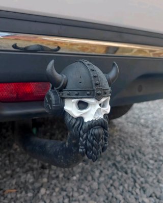 Cubre Bola de Remolque Calavera Vikinga 3D