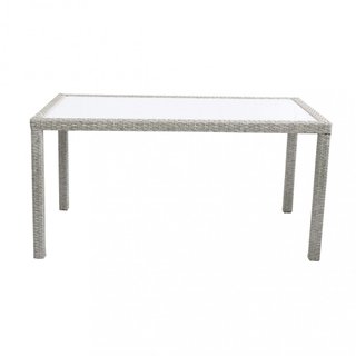 Tavolo da Esterno 150x90 Polyrattan Piano in Vetro