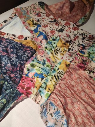 Vestido Largo Patchwork Floral Talla XL