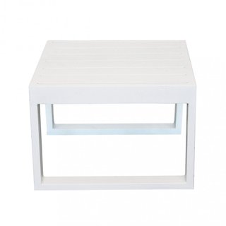 Tavolino da Giardino in Alluminio Bianco Quadrato