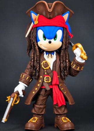 Figura Sonic Pirata Jack Sparrow