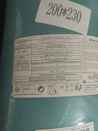 Colcha de Verano Efecto Frío verde agua