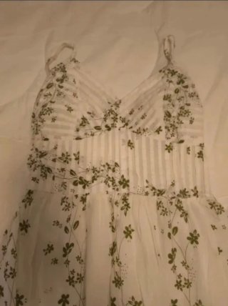 Vestido tirantes blanco y verde floral