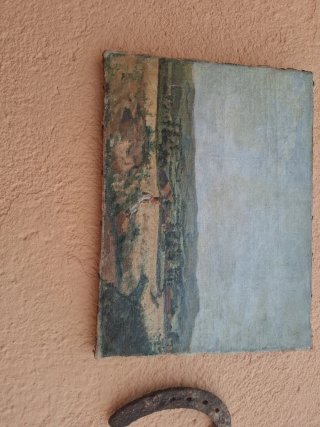 Cuadro Antiguo Paisaje Bellas Artes Pérez