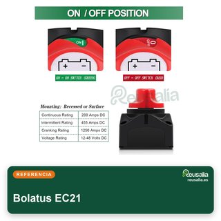 Bolatus interruptor principal batería 12-48V