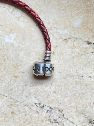 Pulsera Pandora Cuero Rojo Doble Vuelta