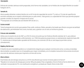 ¡¡-53%!! | BREVILLE - Freidora de Aire XL 9L 1700W