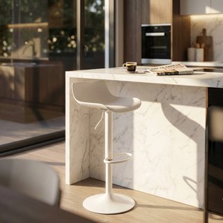 Sgabello Bar Girevole Regolabile Bianco 43x44x96cm
